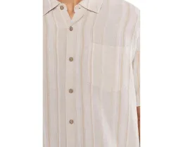 Hurley Oceanside Рубашка с коротким рукавом в полоску и льняной тканью