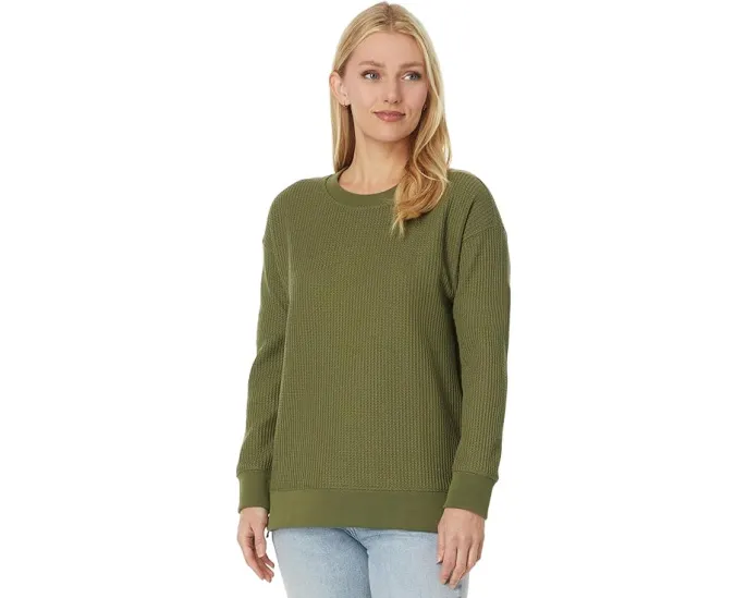 Свитер L.L.Bean Birchwood Brushed Waffle с круглой горловиной и фактурой вафли