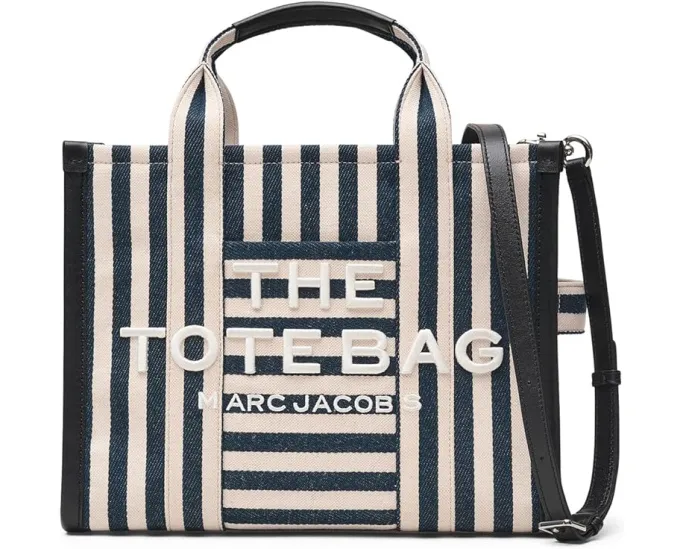 Средняя сумка-тоут Marc Jacobs The Stripe Canvas с полосатым принтом