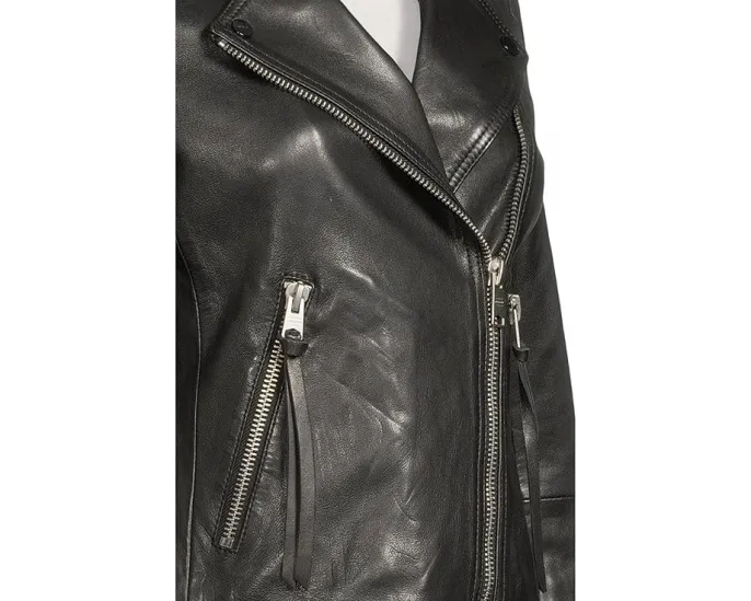 Кожаная косуха AllSaints Dalby Biker с асимметричной молнией