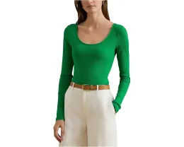 Футболка с круглым вырезом и длинным рукавом из рубчатой ткани Lauren Ralph Lauren