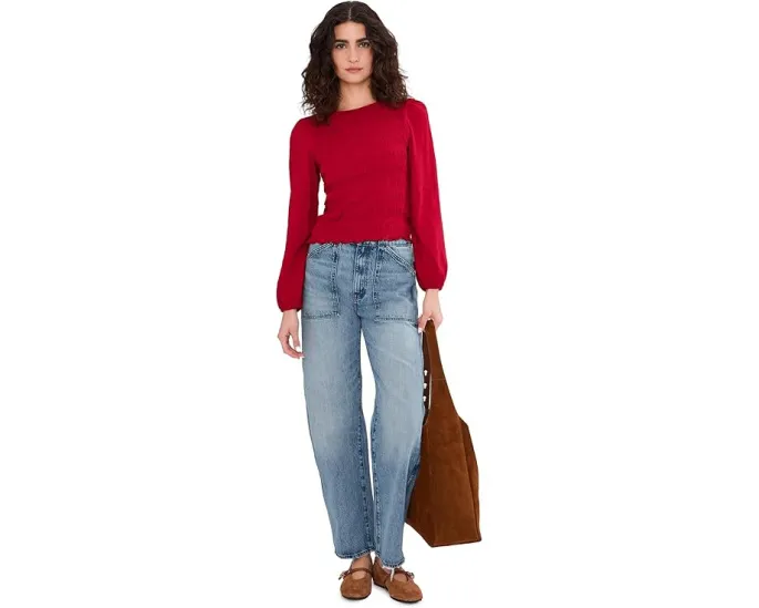 Джинсы Madewell Balloon с военными карманами и потертостями Raebrook Wash