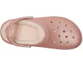 Crocs утепленные сабо Classic Lined Glitter для детей с блестками