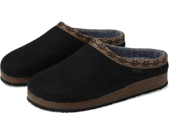 L.L.Bean Теплые тапочки-клоги из шерсти с противоскользящей подошвой