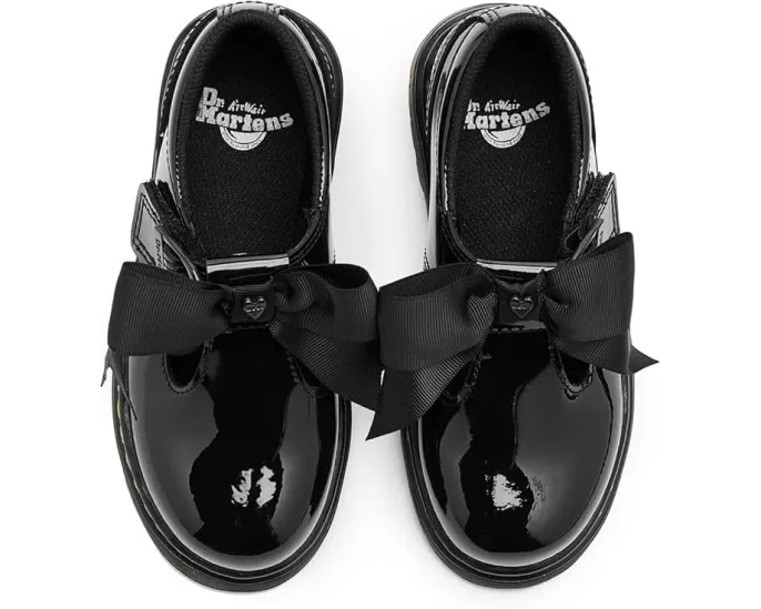 Детские туфли Dr. Martens Polley II Bow YS с бантом и застежкой на липучке