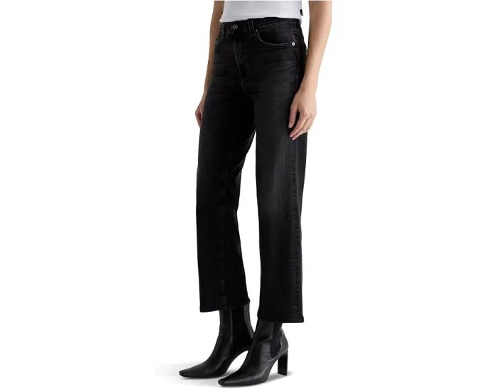 Прямые джинсы AG Jeans Brinley со средней посадкой в цвете Nebula