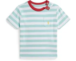 Футболка Polo Ralph Lauren с полосками и нагрудным карманом из хлопкового джерси для младенцев