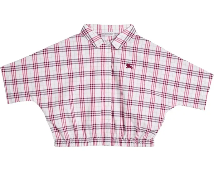 Burberry Kids блуза Maisie с воротником и короткими рукавами реглан