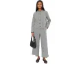 Organic Cotton Pucker Check Ankle Wide Pants