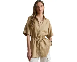 Туника Linen Roll-Tab Sleeve Tunic из льна с завязками Lauren Ralph Lauren