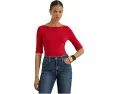 Топ Lauren Ralph Lauren из хлопка с эластаном с лодочкой