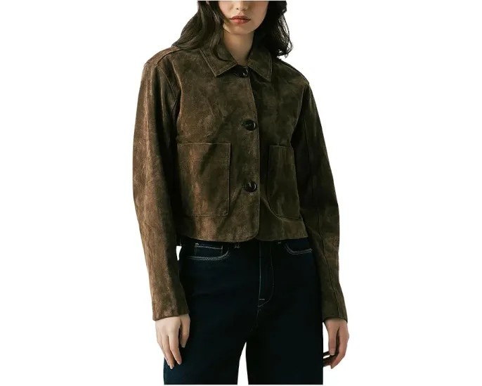 Blank NYC Real Suede укороченный блейзер из мягкой замши