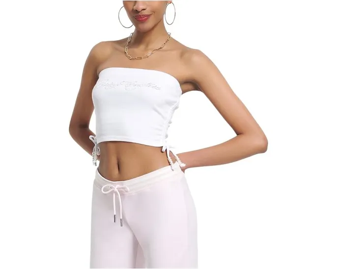 Топ-бюстье Juicy Couture с ребристой структурой и завязками