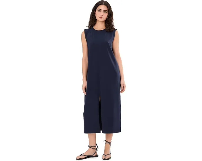 Платье Eileen Fisher с круглым вырезом из пима-хлопка и стрейч-джерси