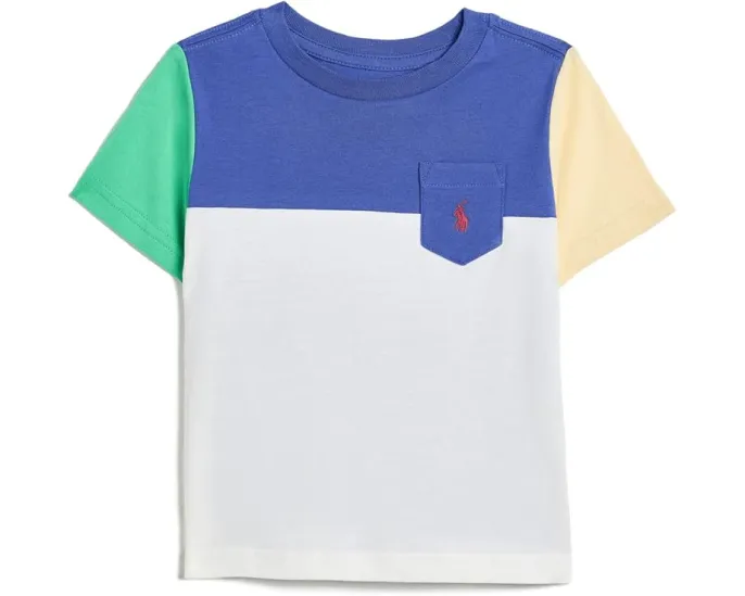 Футболка Polo Ralph Lauren Kids Color-Blocked из хлопкового джерси