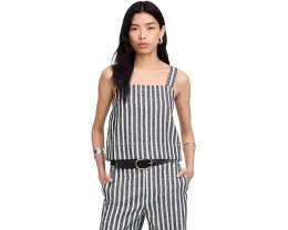 Madewell Shania Top - Striped Twill Linen с квадратным вырезом