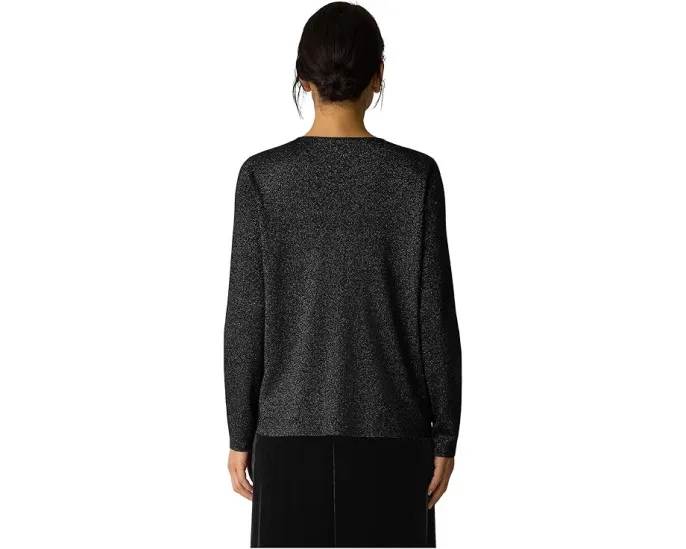 Свитер EILEEN FISHER из шерсти с люрексом и круглым вырезом