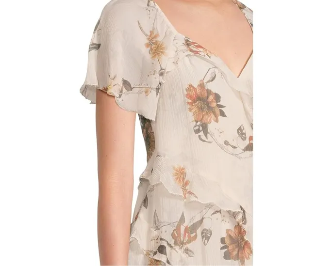 Платье AllSaints Darma с запахом и рюшами