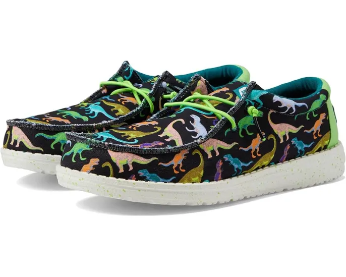 Детские лоферы Hey Dude Wally Dino с принтом динозавров