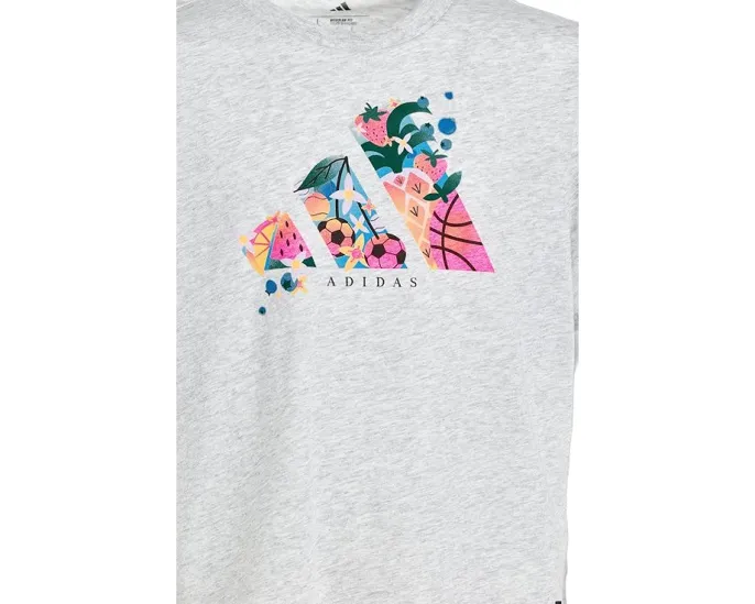 Футболка adidas Kids с принтом в виде сердец и спортивных мячей