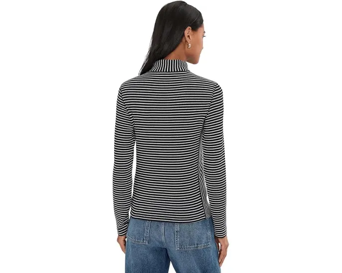Водолазка Madewell в полоску с драпировкой и отделкой Coverstitch