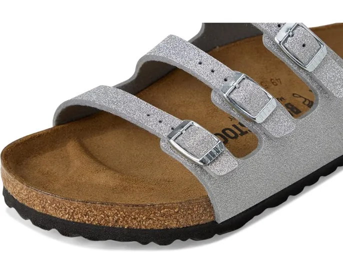 Биркенштоки Florida Shiny Glitter с блестками и анатомической стелькой