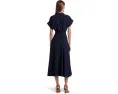 Платье Lauren Ralph Lauren Petite из крепа с поясом и короткими рукавами