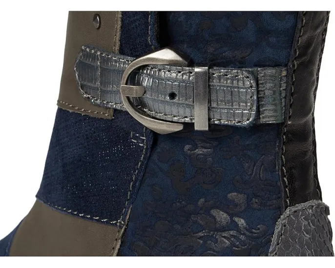 Ботильоны Swinger в patchwork дизайне из кожи и замши с боковой молнией David Tate