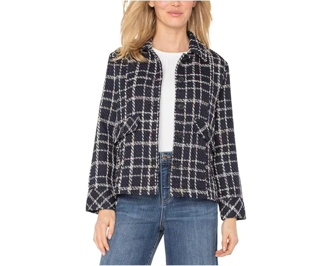 Пиджак с плиссированной спинкой и клетчатым принтом от Liverpool Los Angeles