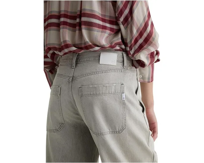 Джинсы Mercer High-Rise Cuffed Barrel AG Jeans в Sensory с манжетами
