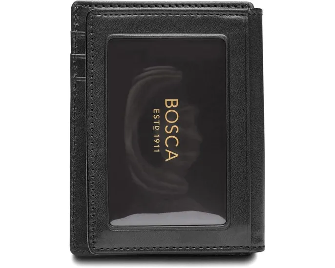 Кошелек для переднего кармана Bosca из состаренной кожи с окошком для ID