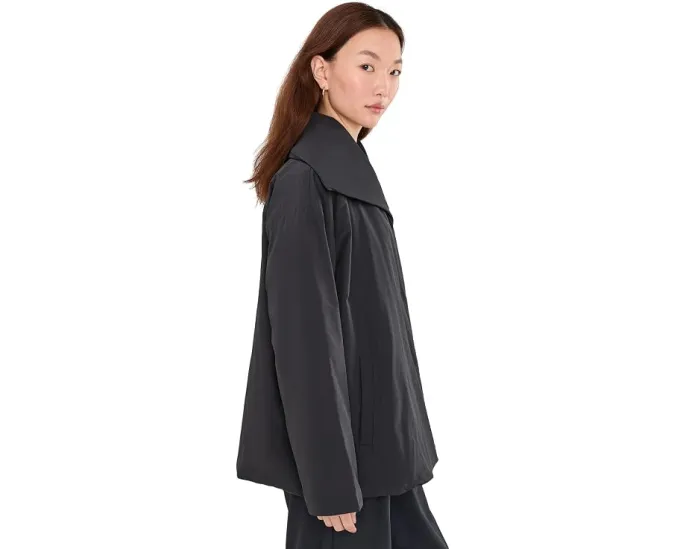 Eileen Fisher пальто с высоким воротом из хлопка и нейлона