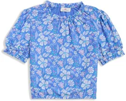 Топ Vineyard Vines Kids Emmy Pintuck с короткими рукавами и сборками