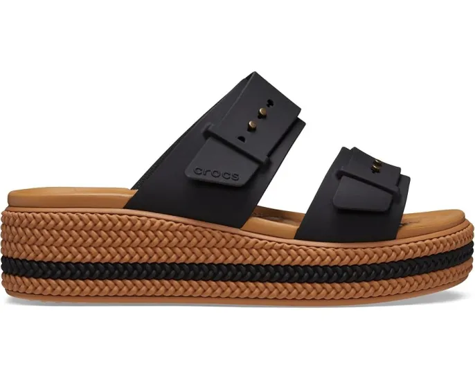 Сандалии Crocs Brooklyn Buckle Low Wedge с платформой и пеной LiteRide