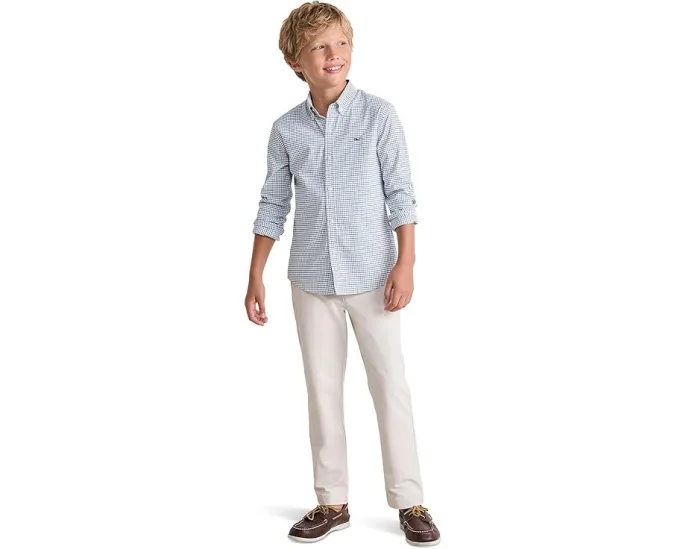 Рубашка Vineyard Vines Kids Wauwinet Tattersall из перформанс хлопка для малышей, детей младшего и старшего возраста