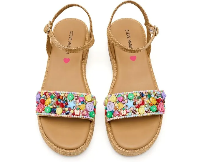 Детские сандалии Steve Madden Kids Arabela с 3D украшениями и ремешком на липучке