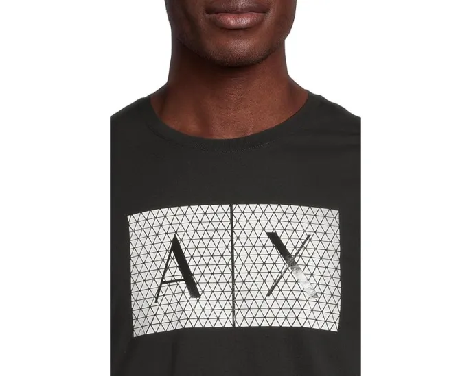Футболка Armani Exchange Box Logo с круглым вырезом из хлопкового джерси