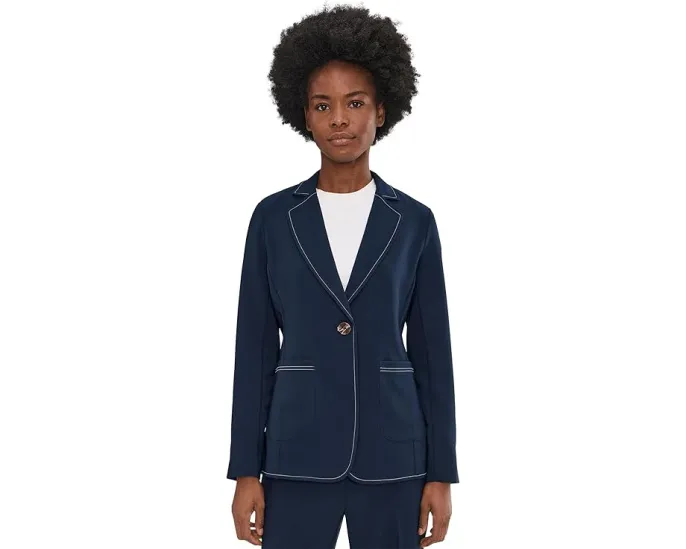 Блейзер Sleek Stretch Accent Stitch с контрастной строчкой и одним пуговицей NIC+ZOE