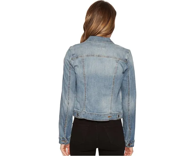 Короткая джинсовая куртка KUT from the Kloth Amelia Jean с эффектом потертостей