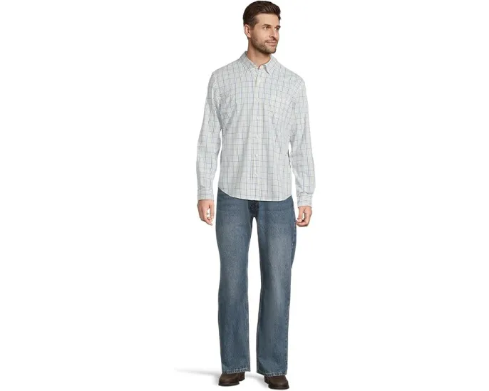 Рубашка L.L.Bean Comfort Stretch Performance с длинным рукавом в клетку и слегка приталенным кроем