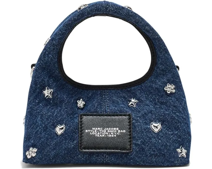 Микро сумка кроссбоди Mini Icon Stud Denim Micro с заклепками Marc Jacobs