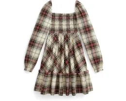 Платье для девочки Polo Ralph Lauren Kids из хлопкового джерси в клетку с рюшами