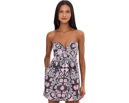 Мини-платье Free People Floreo Jacqaurd Mini с декольте-сердечком