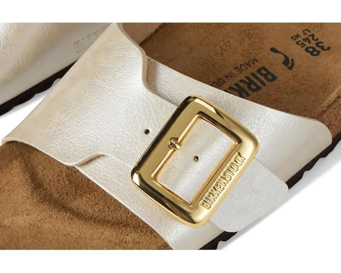 Сандалии Birkenstock Catalina Luxe Buckle с блестящим верхом Birko-Flor и пробковой стелькой