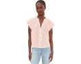 Petite Short Sleeve Popover Woven Top