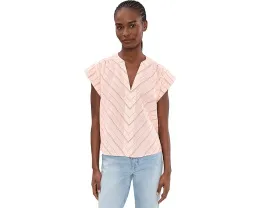 Petite Short Sleeve Popover Woven Top