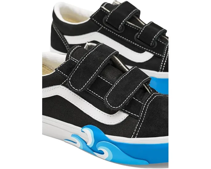 Кроссовки Vans Kids Old Skool V Wave с верхом из замши и холста на липучках