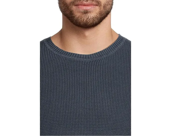 Свитер Faherty Sunwashed Crewneck из органического хлопка с вафельной вязкой