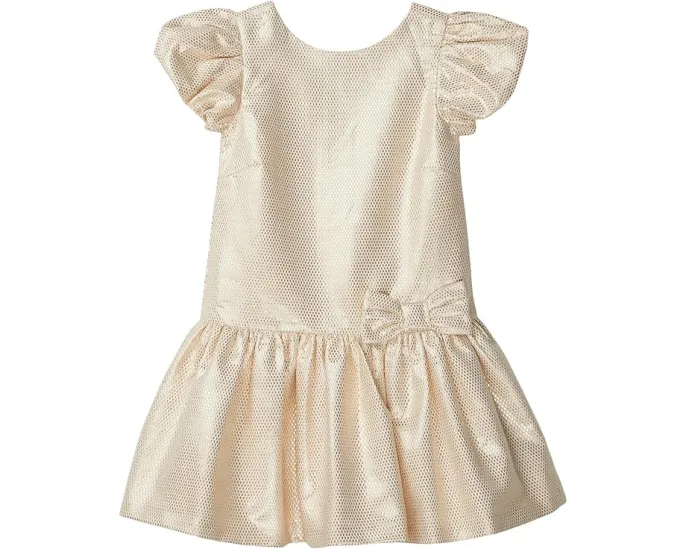 Платье для девочек из золотистого жаккарда Janie and Jack с бантом