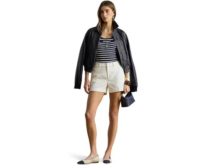 Полосатый топ Lauren Ralph Lauren с рубкой и отделкой на пуговицах